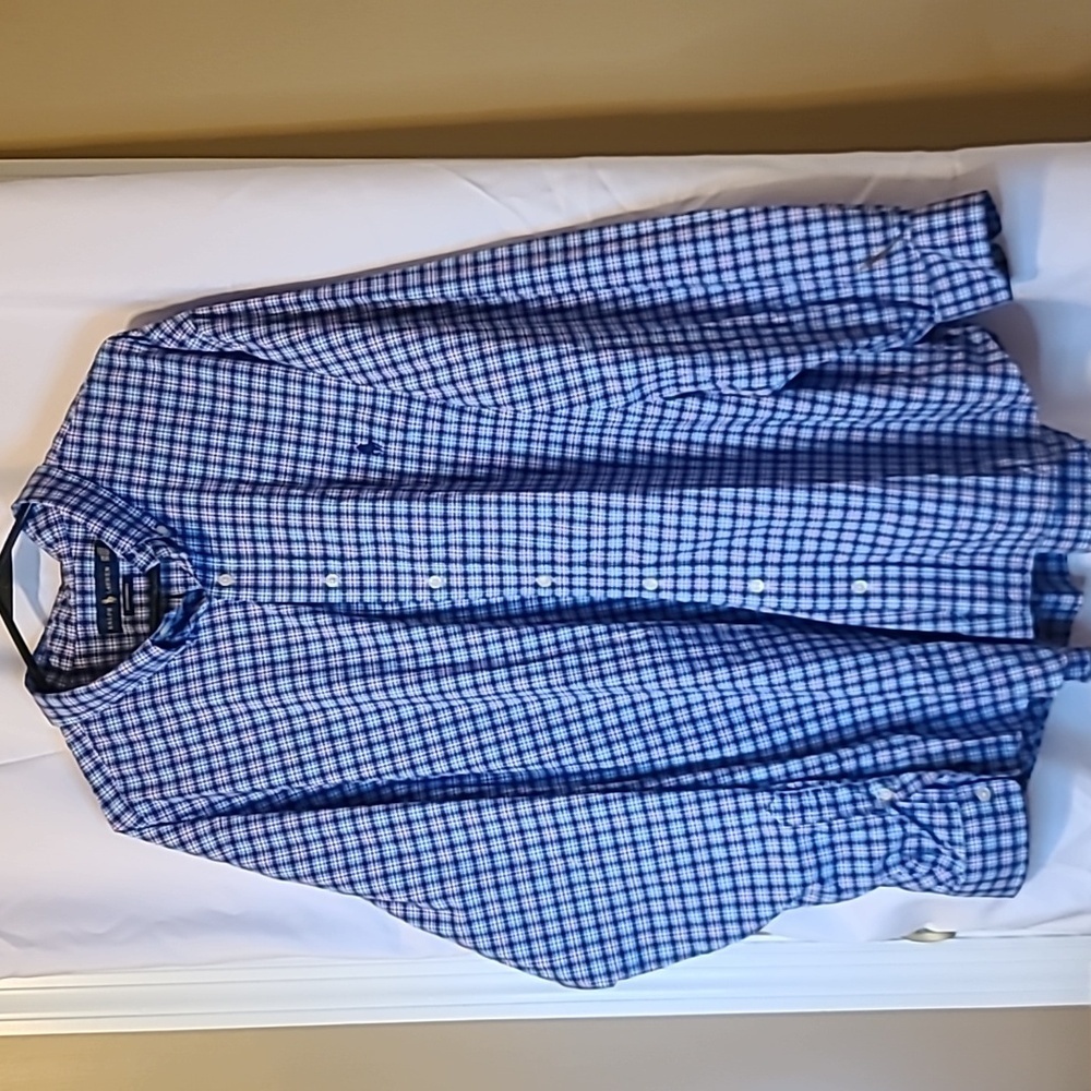 Polo Ralph Lauren Shirt Mens 2XB Peformance Stretch Nylon Blend Plaid 2XB